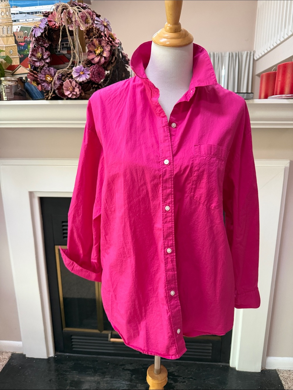Old Navy Hot Pink Button-Down Shirt